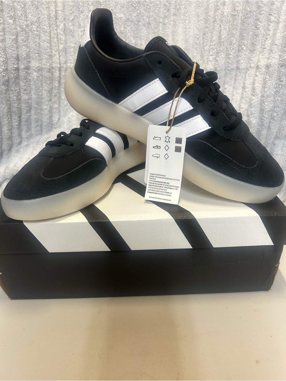 adidas Kids Black and White Sneakers with Classic Three Stripes